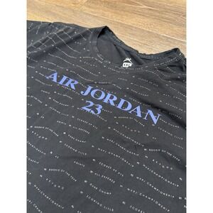 Y2K AOP Jordan 23 Black Graphic Print Basketball Shirt Blue Logo MVP Champ XXL